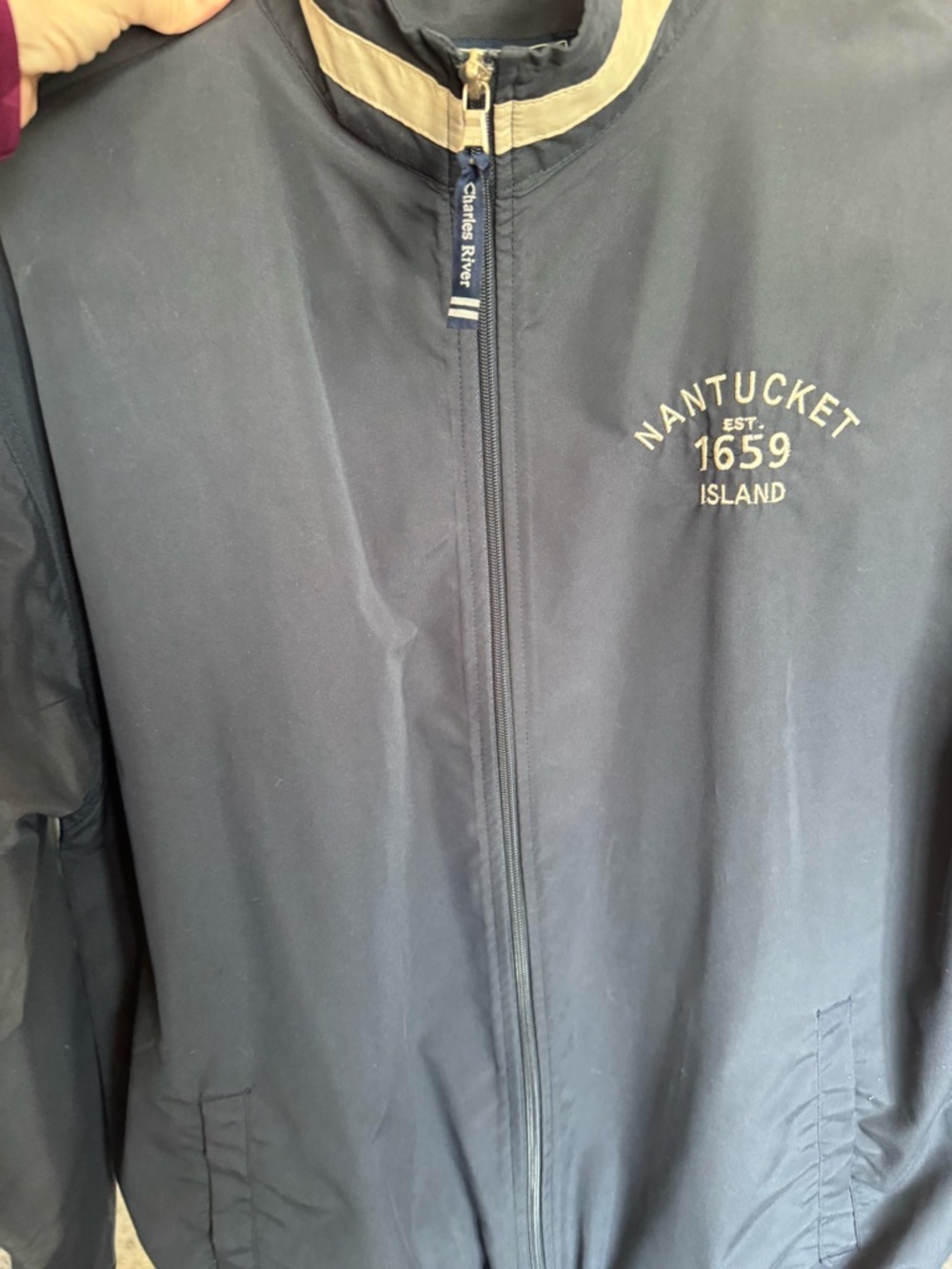 Charles River Portsmouth Women’s Navy Nantucket Zip-Front Windbreaker Jacket - Picture 2 of 9